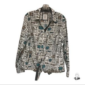 Vintage 1997 Style & co. size L tied at bottom long sleeves shirt